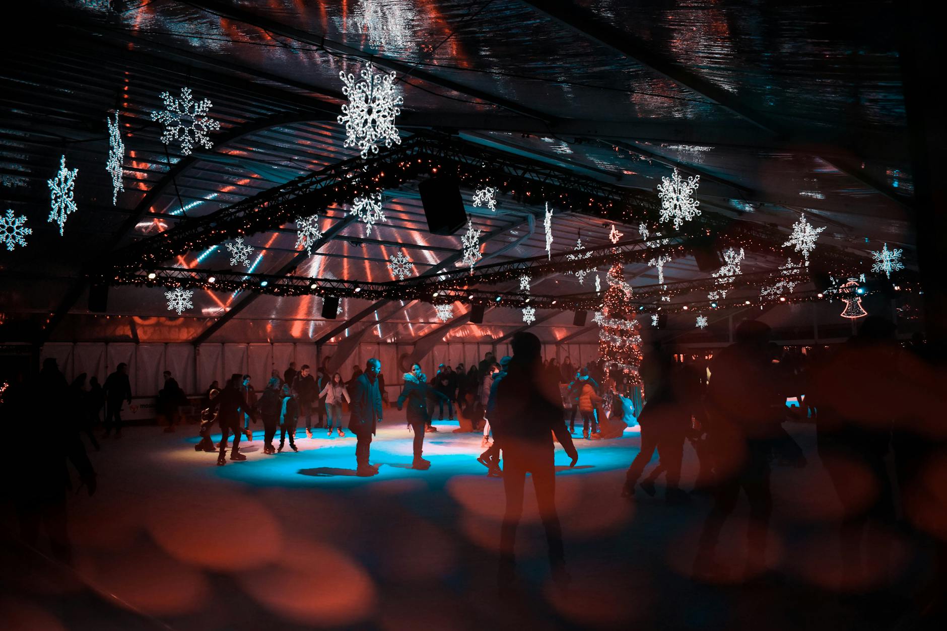 Outdoor ice rink at Glasgow's George Square Christmas market