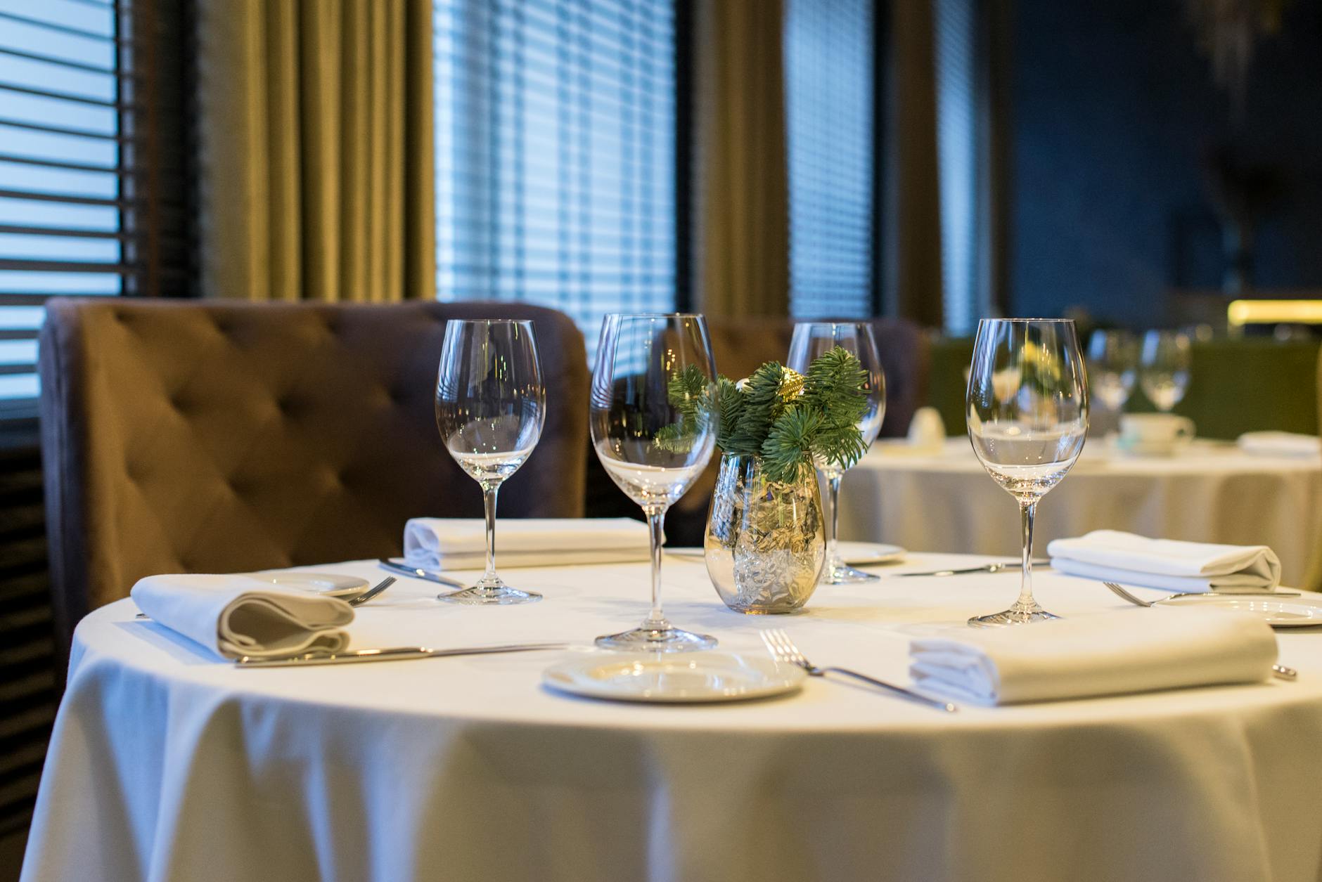 Elegant fine-dining restaurant interior in Glasgow