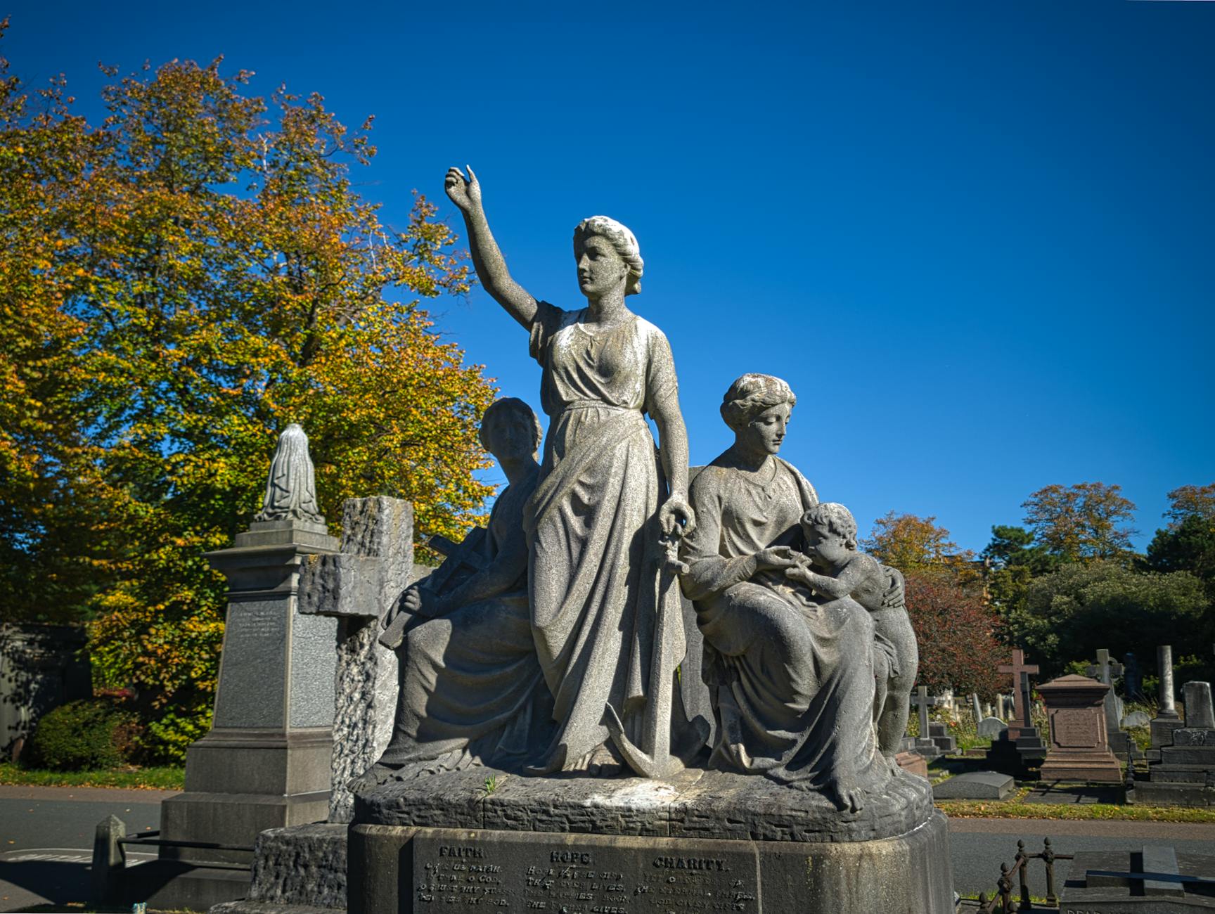 Glasgow Necropolis Victorian cemetery monuments and gothic architecture
