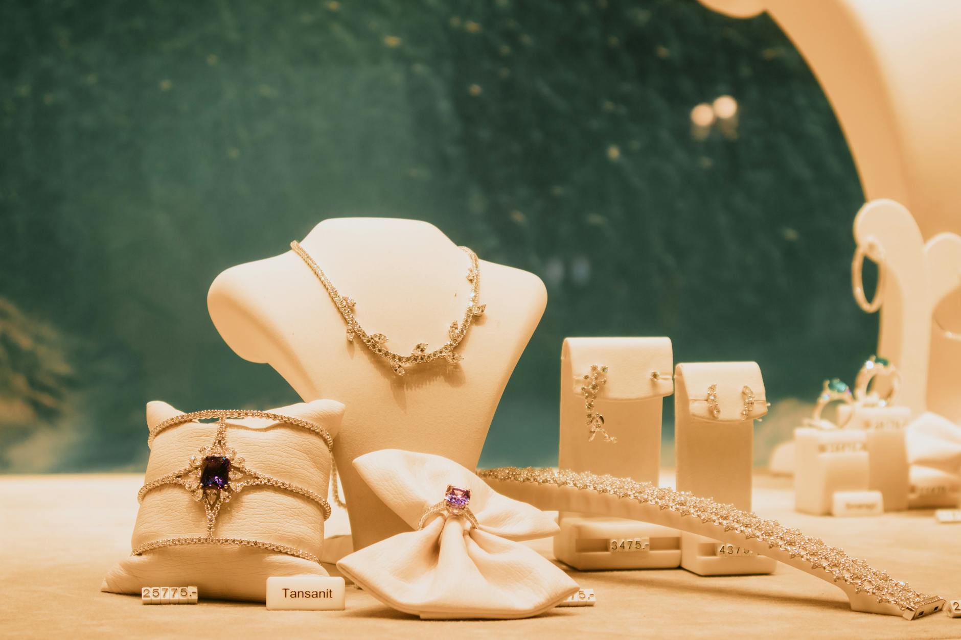 Shopping in Glasgow - luxury jewellery display in store