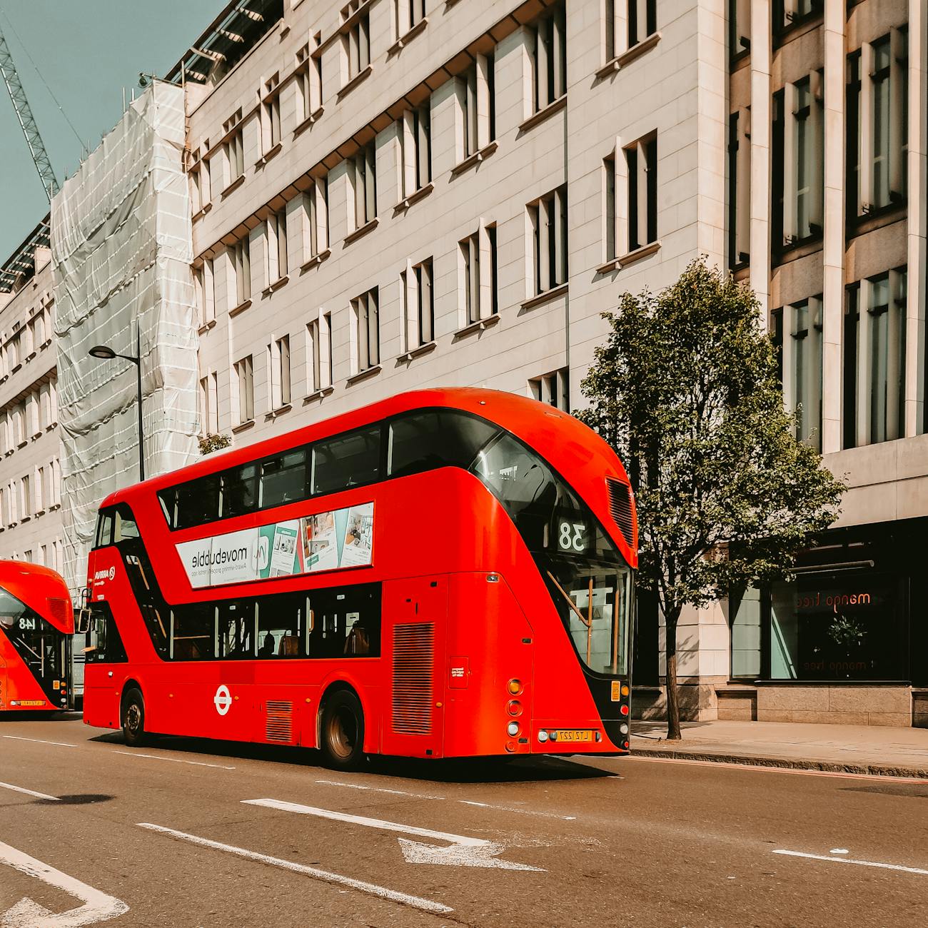 City bus on urban street route