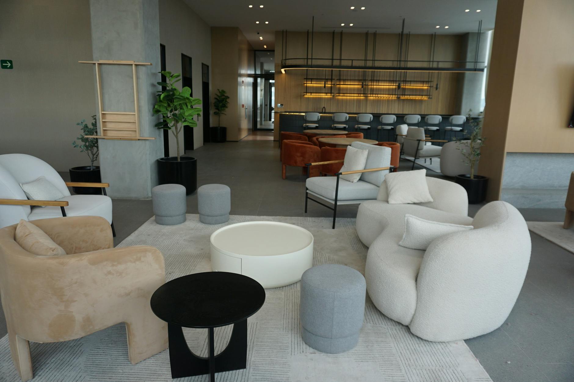Industrial-chic boutique hotel lobby in Glasgow