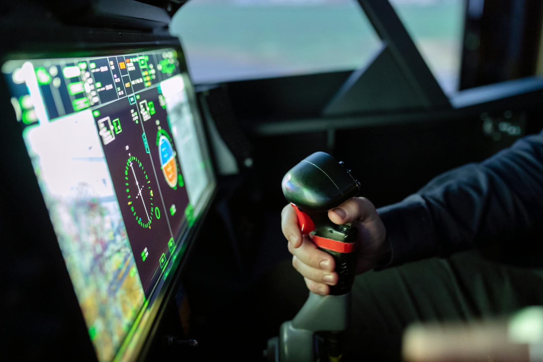 Flight simulator at the Newton Flight Academy