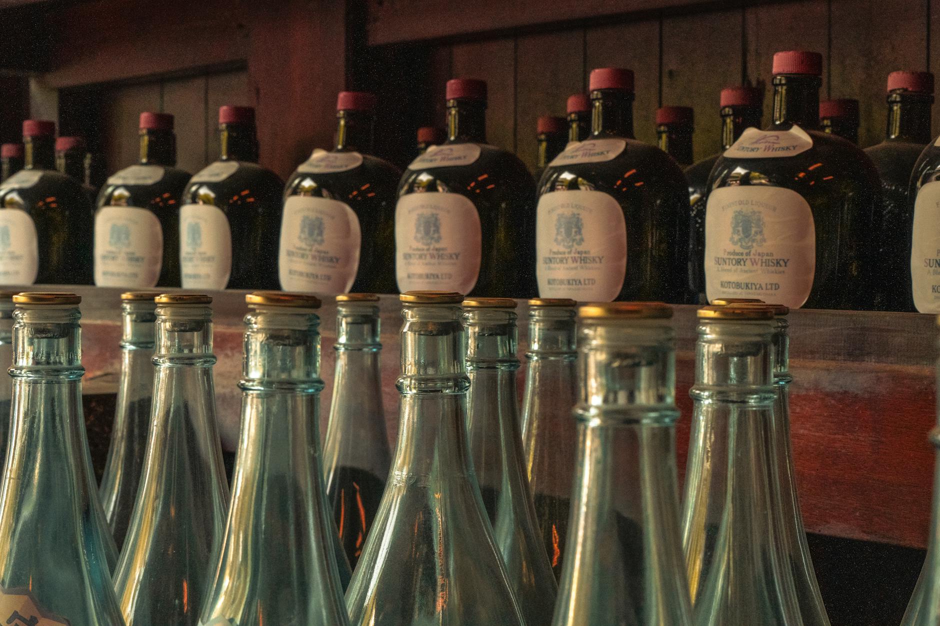 Wall of whisky bottles