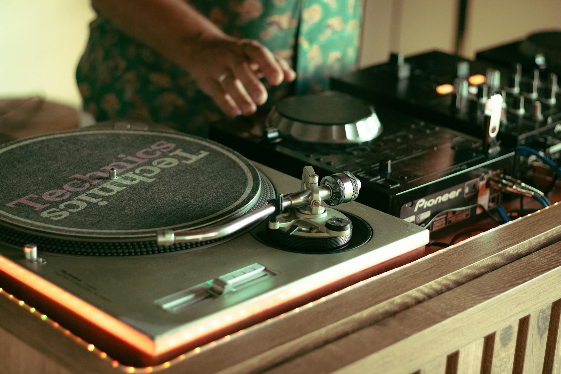 DJ booth at a Glasgow nightclub like Sub Club