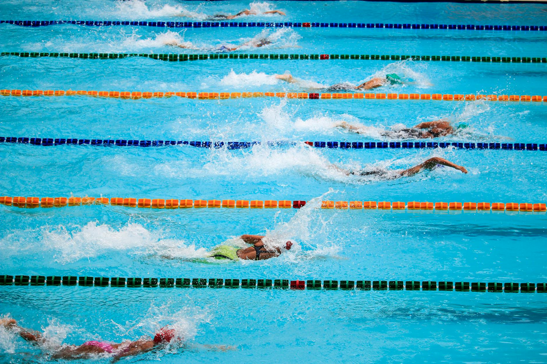 Indoor swimming pool typical of Tollcross International Swimming Centre