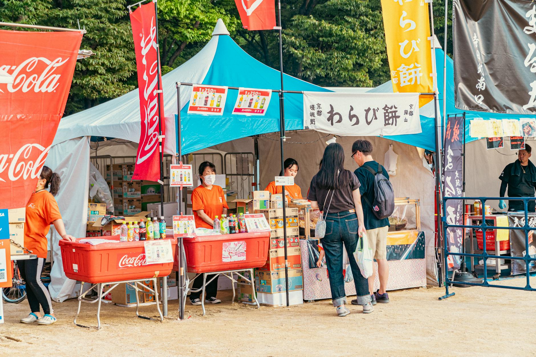 Festival food and drink stalls at Glasgow Green