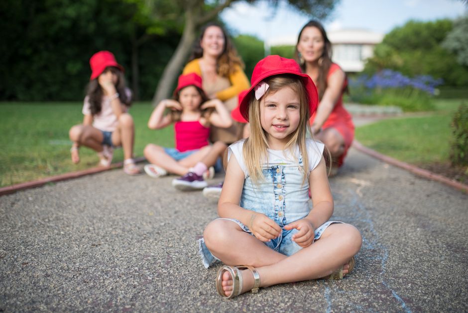 Family With Kids Outdoors